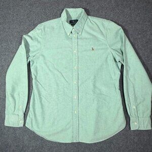Ralph Lauren Mens Long Sleeve Button Oxford Shirt Custom Fit XL‎ Slim Mint Green